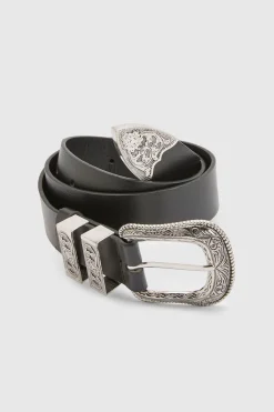 boohoo Oversize Ceinture de Style Boyfriend avec Boucle Western en Argent< Ceintures