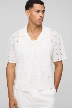 Oversized Boxy Broderie Revere Shirt