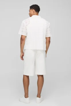 Oversized Boxy Broderie Revere Shirt