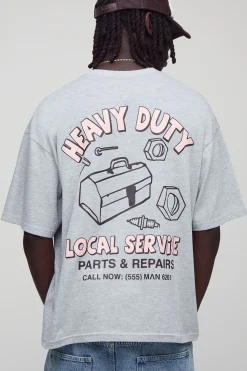 boohooMAN Oversized Boxy Graphic T-Shirt<Homme T-Shirts Impriméstendances|T-Shirts