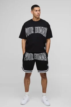 boohooMAN Oversized Boxy Homme Basketball Short Set<Homme Ensembles|Survêtements