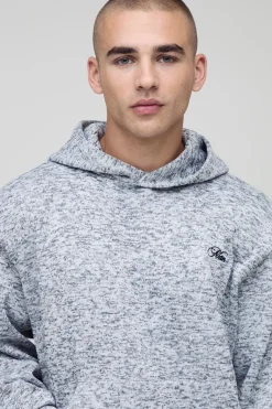 Oversized Boxy Official Embossed Marl Hoodie
