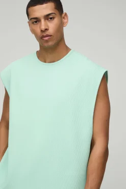 Oversized Boxy Pleated Cap Sleeve Tank