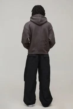 Oversized Boxy Worldwide Embossed Hoodie