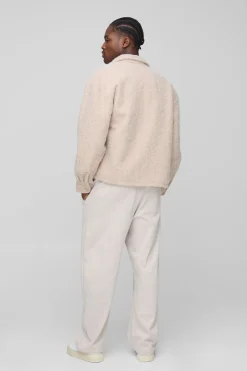 Oversized Brushed Embroidered Overshirt