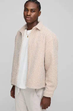 Oversized Brushed Embroidered Overshirt