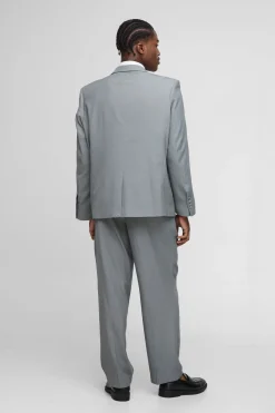Oversized Double Breasted Exaggerated Collar Satin Blazer