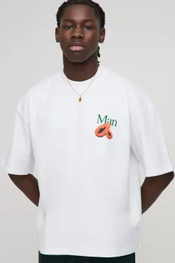 Oversized à encolure étendue Papaye Homme T-Shirt