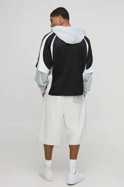 Oversized Mesh OFCLMAN à manches factices Top Sports Hoodie