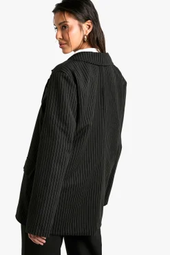 Oversized Tailored Pinstripe Blazer