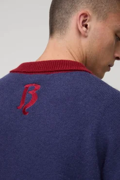 boohooMAN Oversized Varsity Applique Brodé Tricoté Pull Polo<Homme Polos|Maille