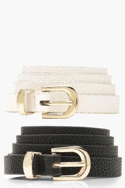 2 Pack Basic Skinny Belt