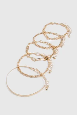 5 Pack Bracelets Dorés en Couches