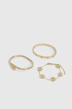 3 Pack Bracelets à Détails Dorés