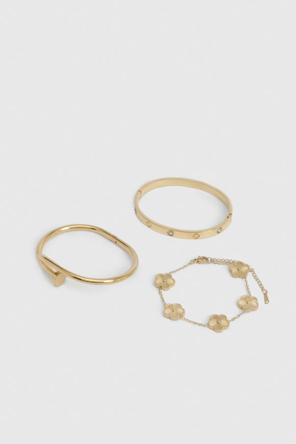 3 Pack Bracelets à Détails Dorés