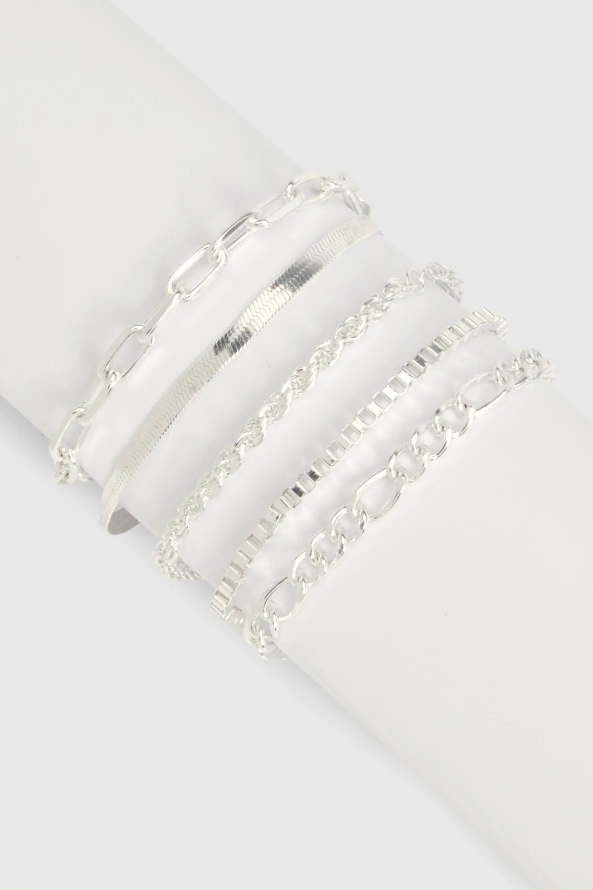 boohoo 5 Pack Bracelets Superposés en Argent< Bracelets