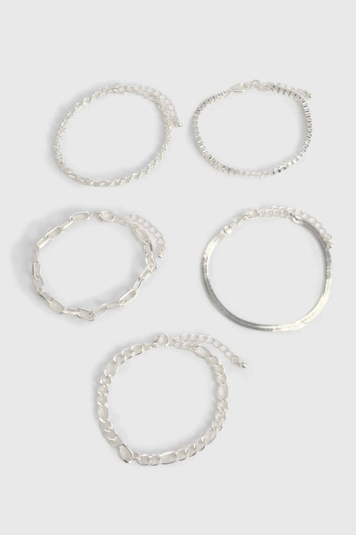 boohoo 5 Pack Bracelets Superposés en Argent< Bracelets