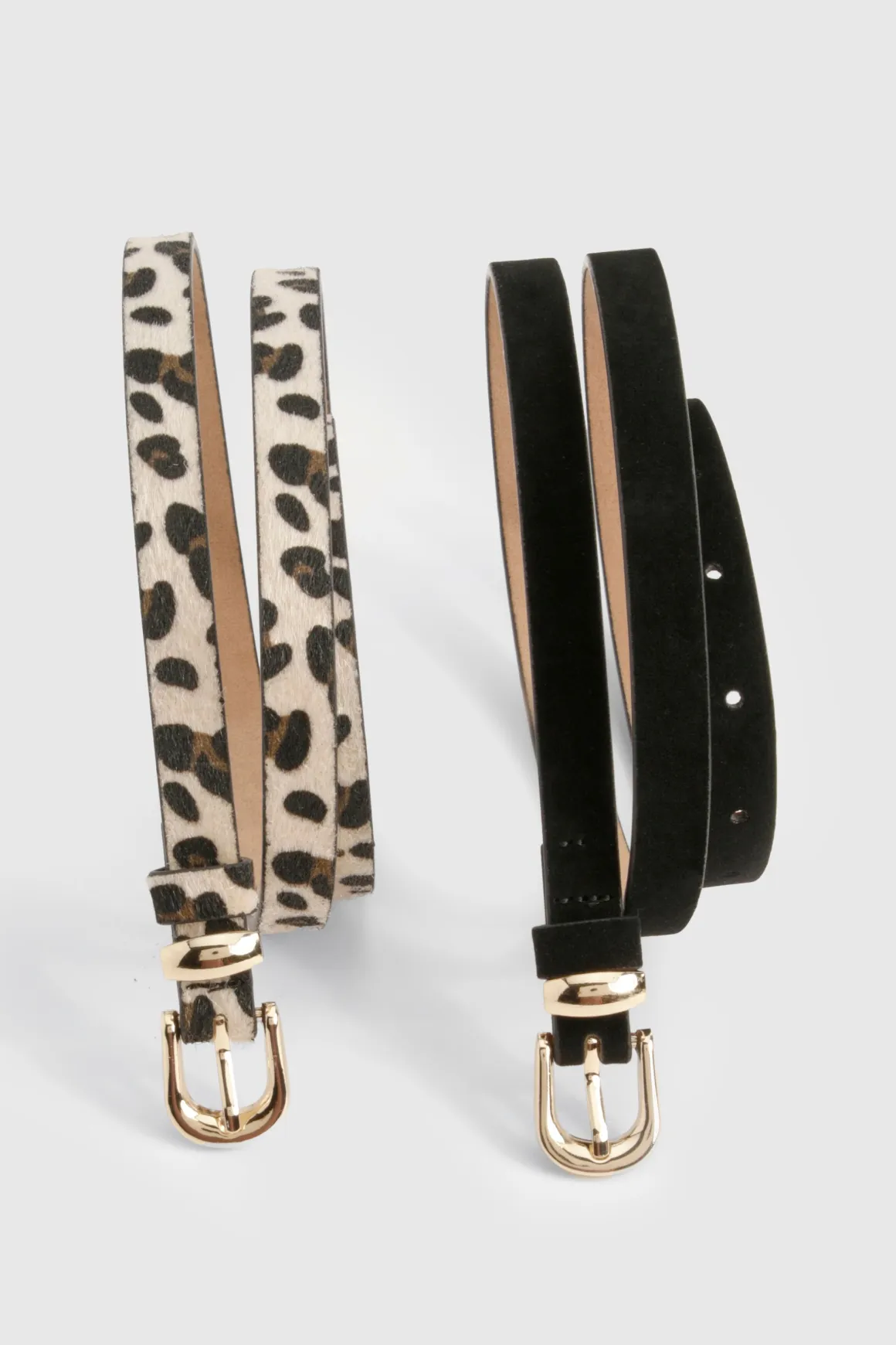 2 Pack Ceinture Imprimé Léopard et Suédette