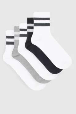 5 Pack Chaussettes Cheville Rayées
