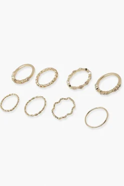 boohoo Pack de bagues Twist Wave< Bagues
