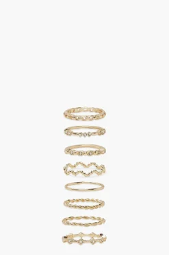 boohoo Pack de bagues Twist Wave< Bagues