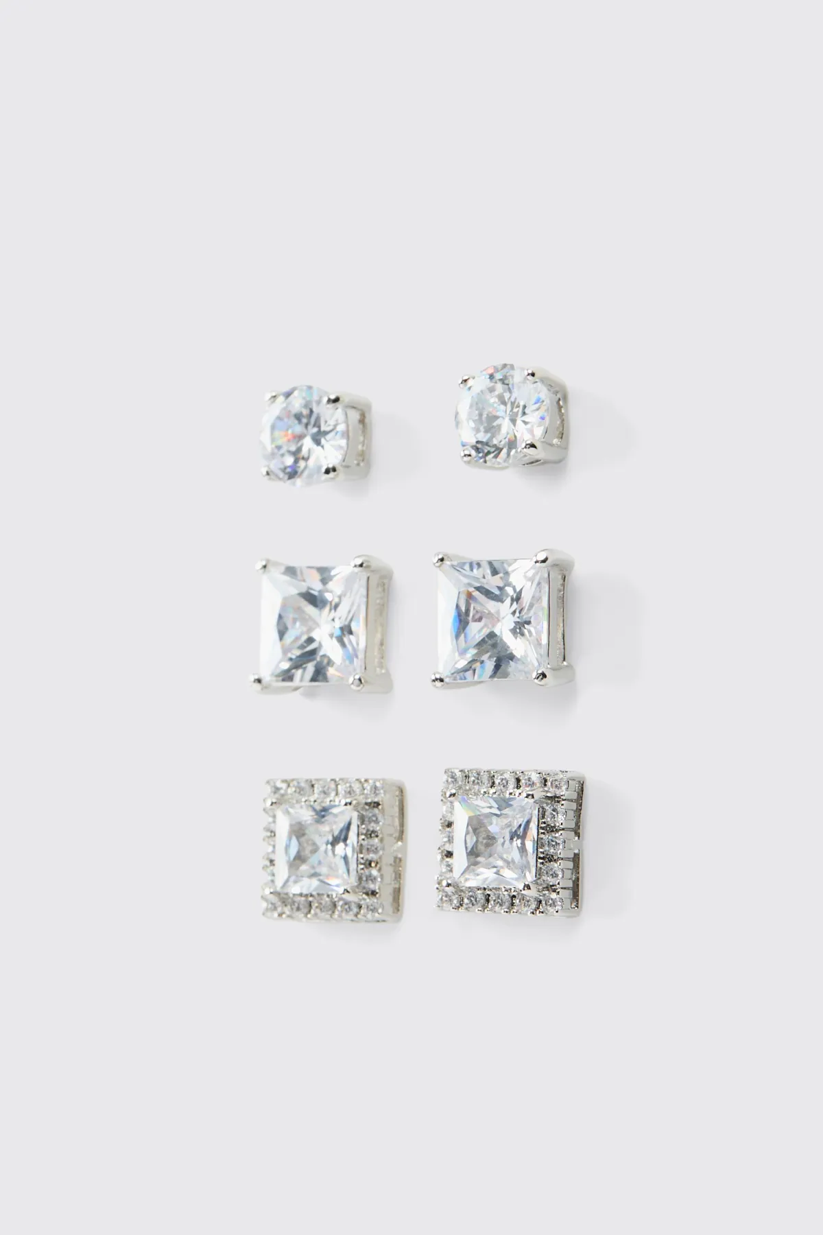 boohooMAN Pack de 3 boucles d'oreilles Diamante<Homme Bijoux Et Montres