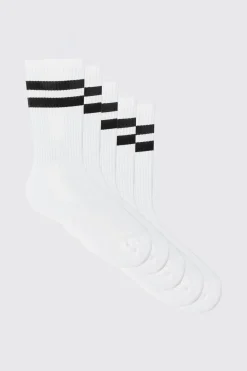 Pack de 5 chaussettes de sport à rayures