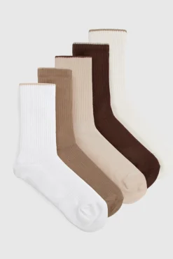 Pack de 5 chaussettes épaisses à côtes neutres