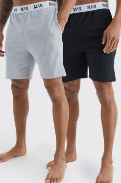 2 Pack de shorts de détente pour homme en gris et noir