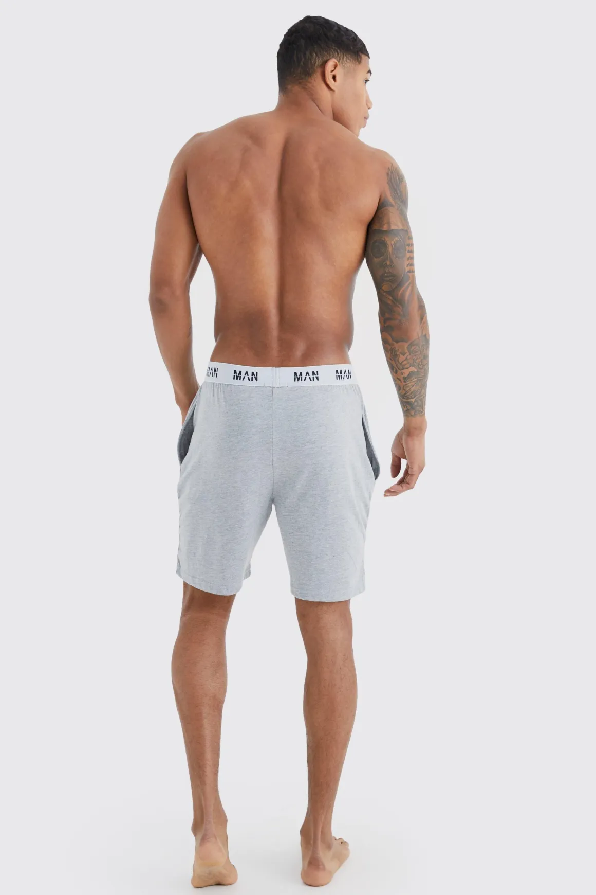 2 Pack de shorts de détente pour homme en gris et noir