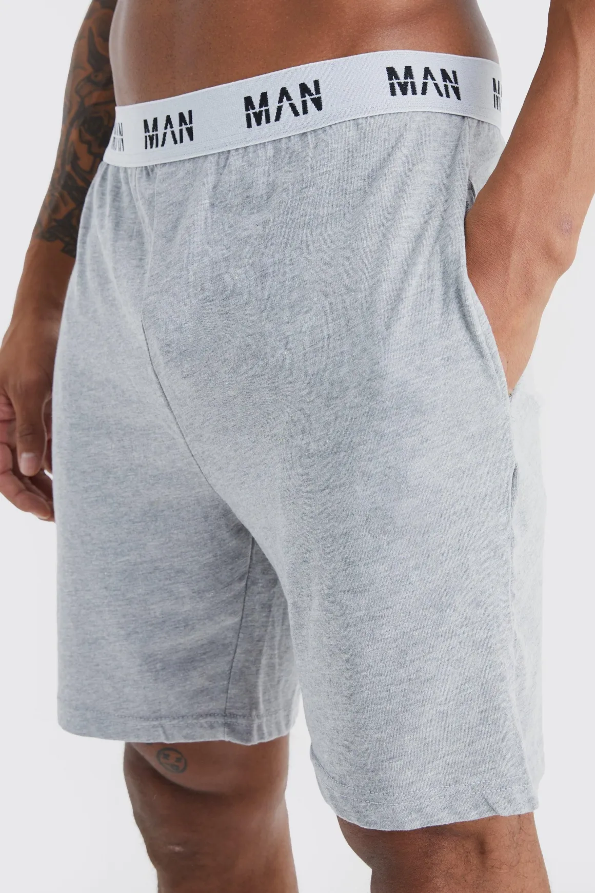 2 Pack de shorts de détente pour homme en gris et noir