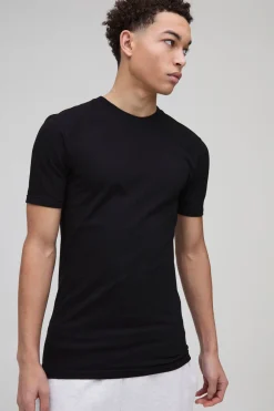 2 Pack T-Shirts Muscle Fit Basic à col rond