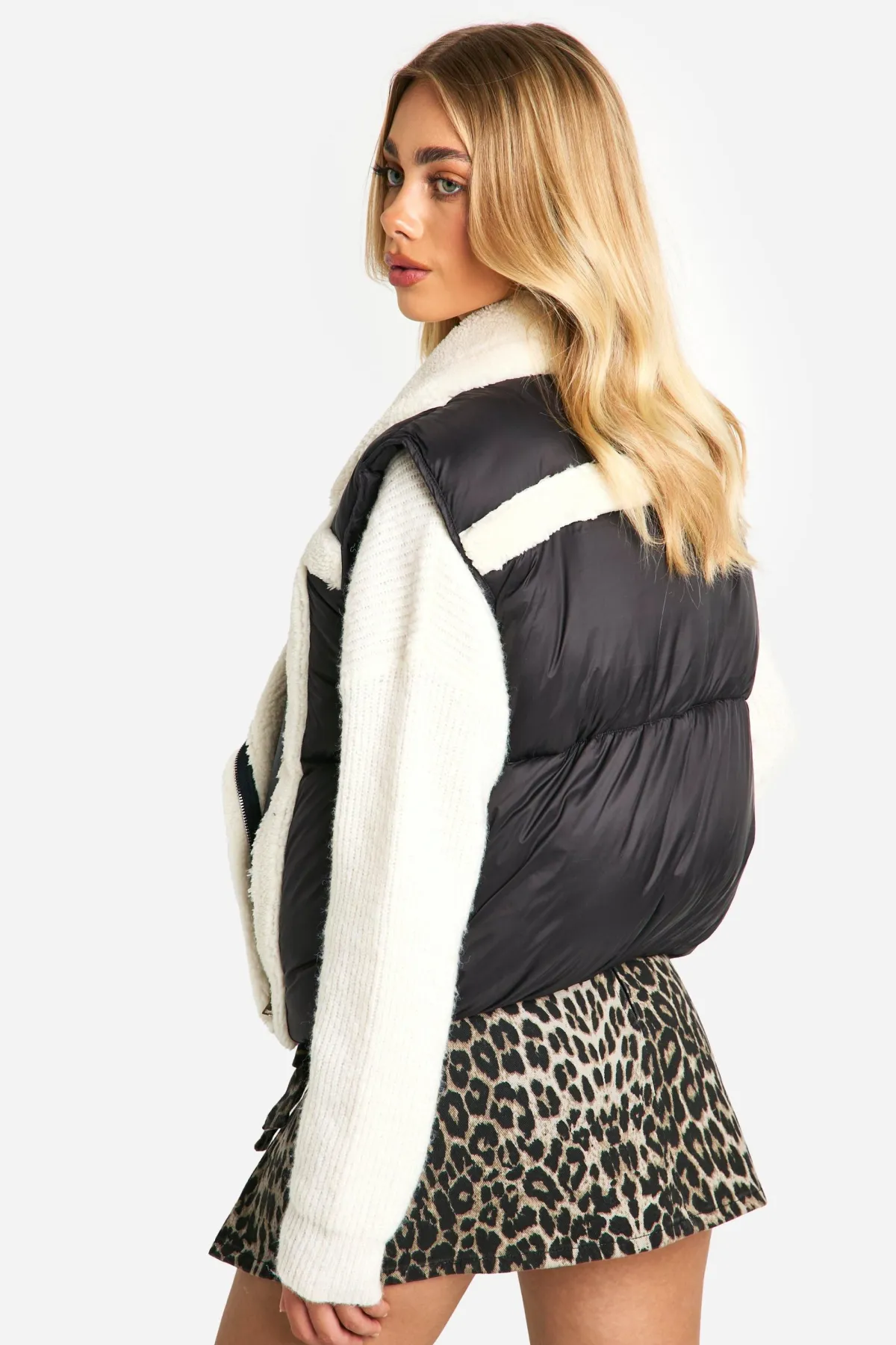 boohoo Pannelled Aviator Gilet<Femme Manteaux Et Vestes D’Automne|Vestes & Manteaux