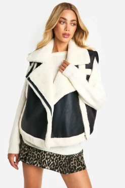 boohoo Pannelled Aviator Gilet<Femme Manteaux Et Vestes D’Automne|Vestes & Manteaux
