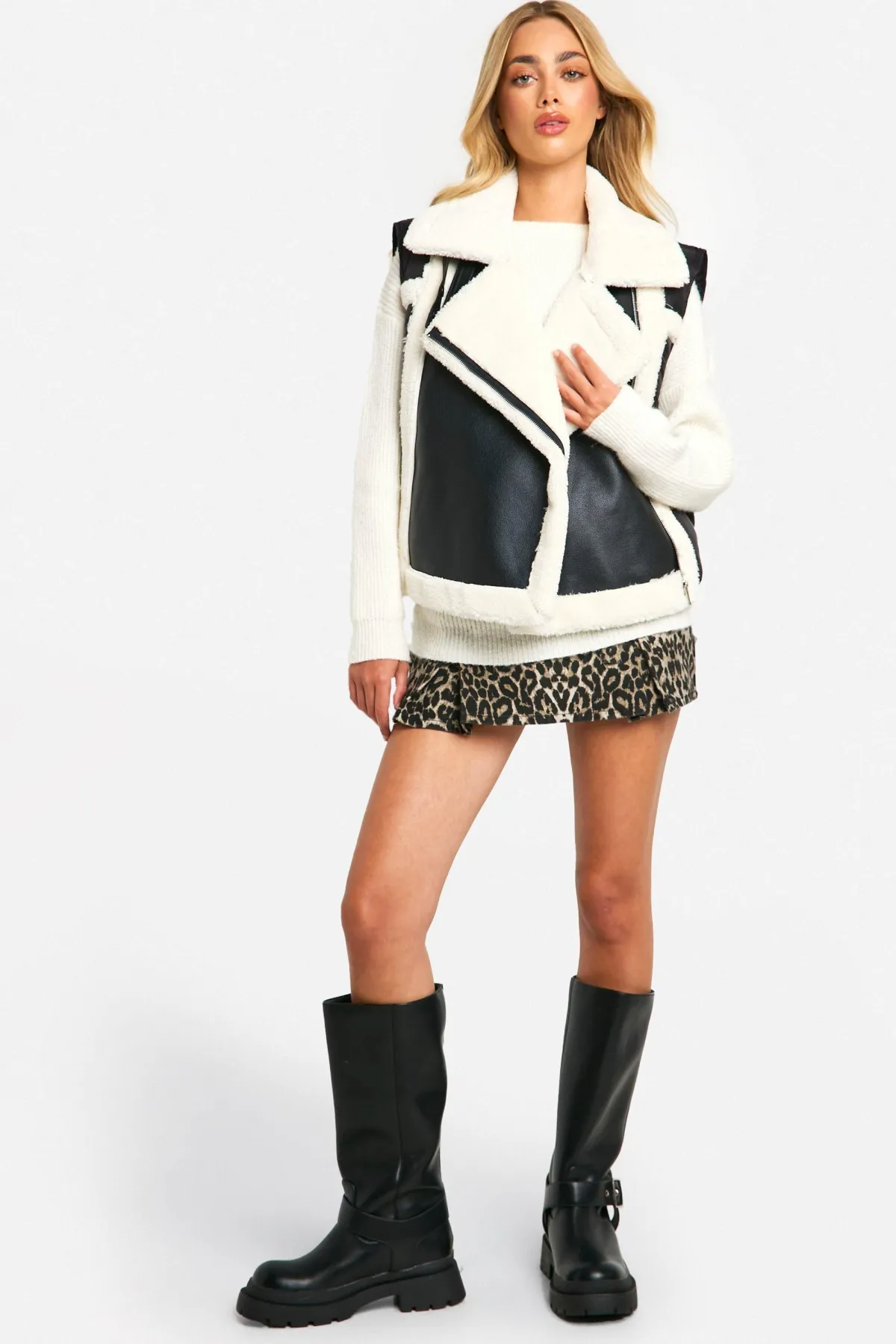 boohoo Pannelled Aviator Gilet<Femme Manteaux Et Vestes D’Automne|Vestes & Manteaux