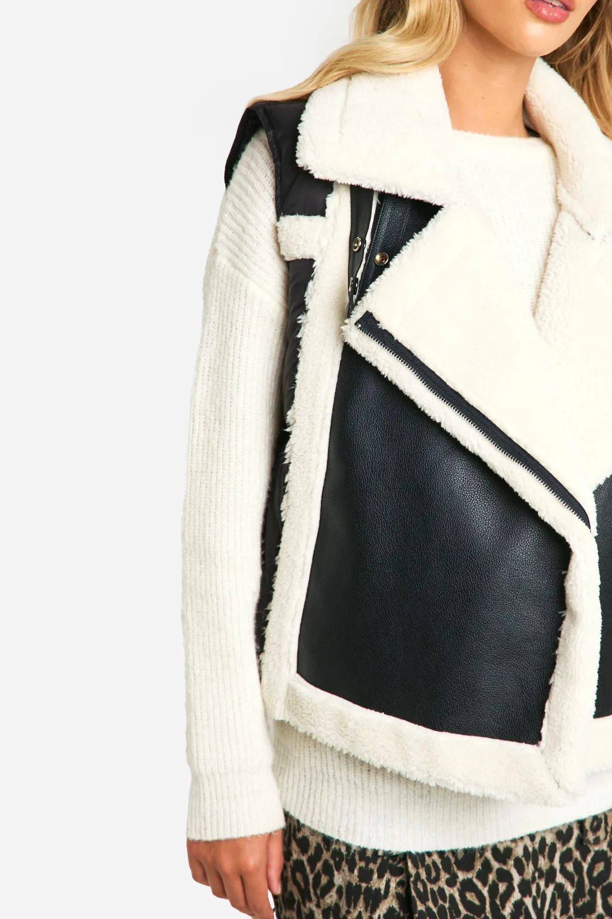 boohoo Pannelled Aviator Gilet<Femme Manteaux Et Vestes D’Automne|Vestes & Manteaux