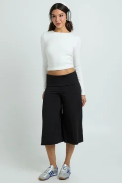 boohoo Pantacourt Large À Taille Repliable<Femme Pantalons