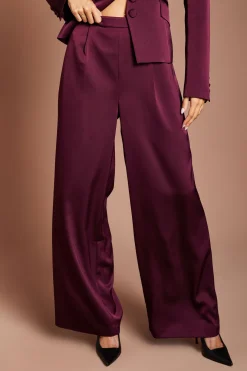 Pantalon Ajusté Avec Détails En Satin