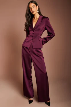Pantalon Ajusté Avec Détails En Satin