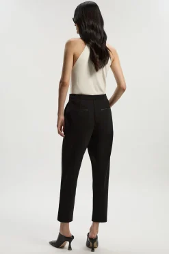 Pantalon Ajusté Coupe Slim Mélange Ponte Et synthétique