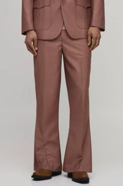Pantalon Ajusté À Détail Empiècement Western Évasé
