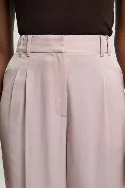 Pantalon Ajusté En Mélange De Lin Poli