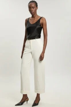 Pantalon Ajusté Extensible À Jambe Tonneau