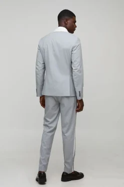 Pantalon ajusté sur mesure à rayures contrastées