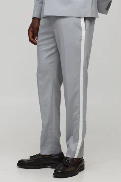 Pantalon ajusté sur mesure à rayures contrastées