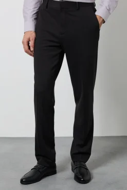 Pantalon Ajusté Texturé Noir