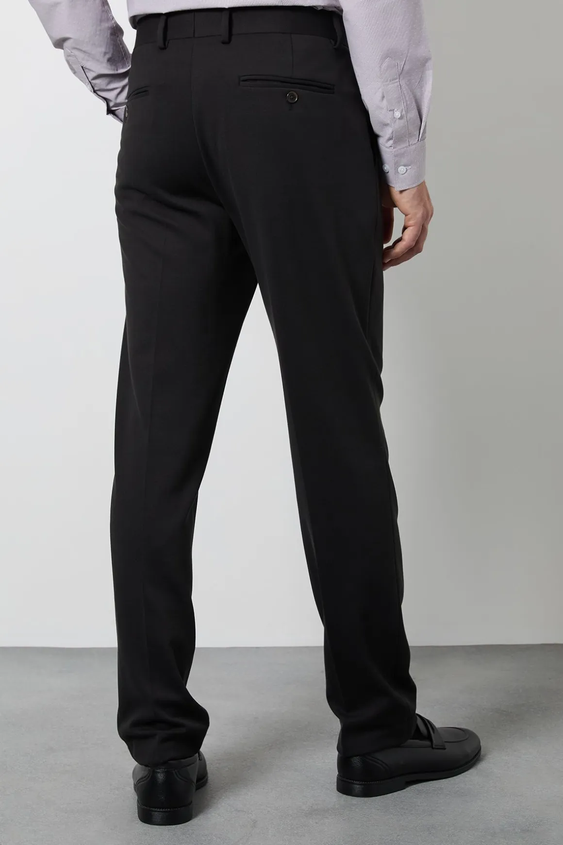 Pantalon Ajusté Texturé Noir