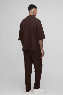 Pantalon allongé en sergé scuba fuselé