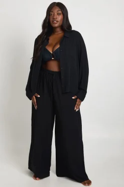 Pantalon Ample Aspect Lin Grande Taille Essentials