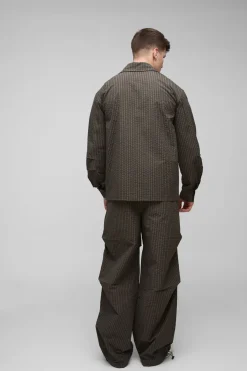 Pantalon ample à carreaux, ripstop, avec un pli au niveau du genou, baggy pour grande taille